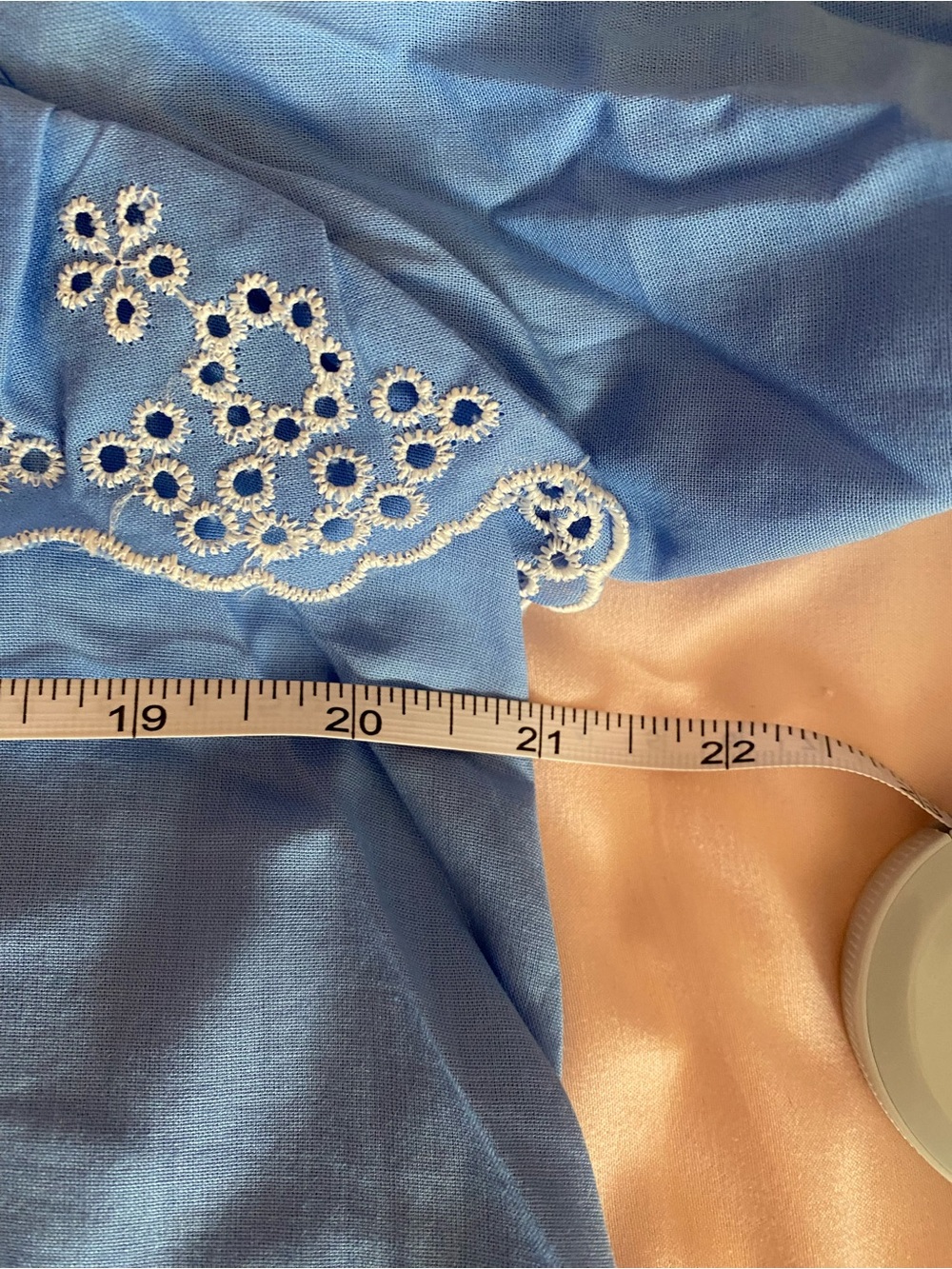 Zara Light Blue Eyelet Ruffle Blouse - Picture 5 of 7